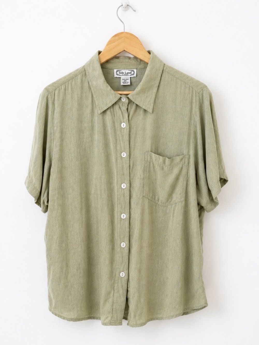 Vintage - Silk Land - 100% Silk Iridescent Button Blouse - Size 2X